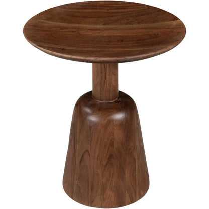 Nels Wood Reddish Brown Round End Table - LOOMLAN - Moe's Home - Side Tables