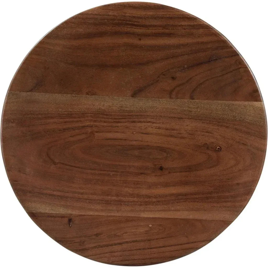 Nels Wood Reddish Brown Round End Table - LOOMLAN - Moe's Home - Side Tables