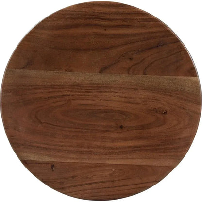 Nels Wood Reddish Brown Round End Table - LOOMLAN - Moe's Home - Side Tables