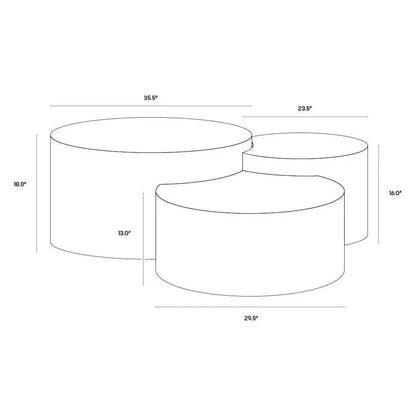 Neo Coffee Tables Set Of 3 Antique Brass - LOOMLAN - SUNPAN - Coffee Tables