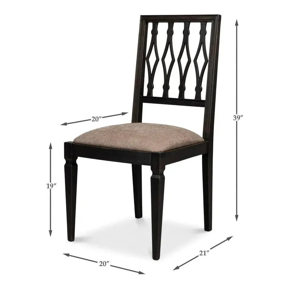 Diamond Dining Chairs Set of 2 Nero Mushroom - LOOMLAN - Sarreid - Dining Chairs