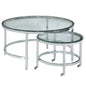 Nested Round Coffee Table Glass Top 2 PC set - LOOMLAN - Bassett Mirror - Coffee Tables