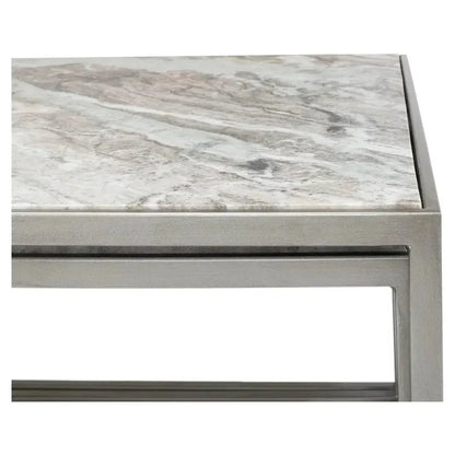 Set Of 3 Nesting Low Tables Marble Tops - LOOMLAN - Sarreid - Side Tables