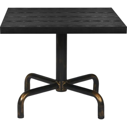 Neum Steel & Wood Black Square Bistro Table-Dining Tables-Zuo Modern-LOOMLAN