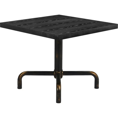 Neum Steel & Wood Black Square Bistro Table-Dining Tables-Zuo Modern-LOOMLAN