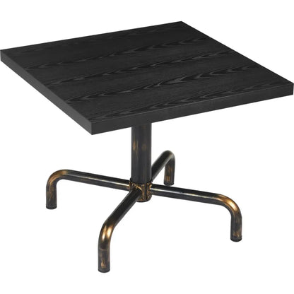 Neum Steel & Wood Black Square Bistro Table-Dining Tables-Zuo Modern-LOOMLAN