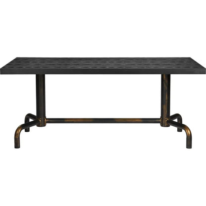 Neum Wood & Steel Black Rectangular Dining Table-Dining Tables-Zuo Modern-LOOMLAN