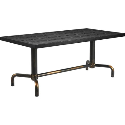 Neum Wood & Steel Black Rectangular Dining Table-Dining Tables-Zuo Modern-LOOMLAN