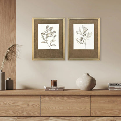 Neutral Botanical Wood Framed Wall Art 2PC