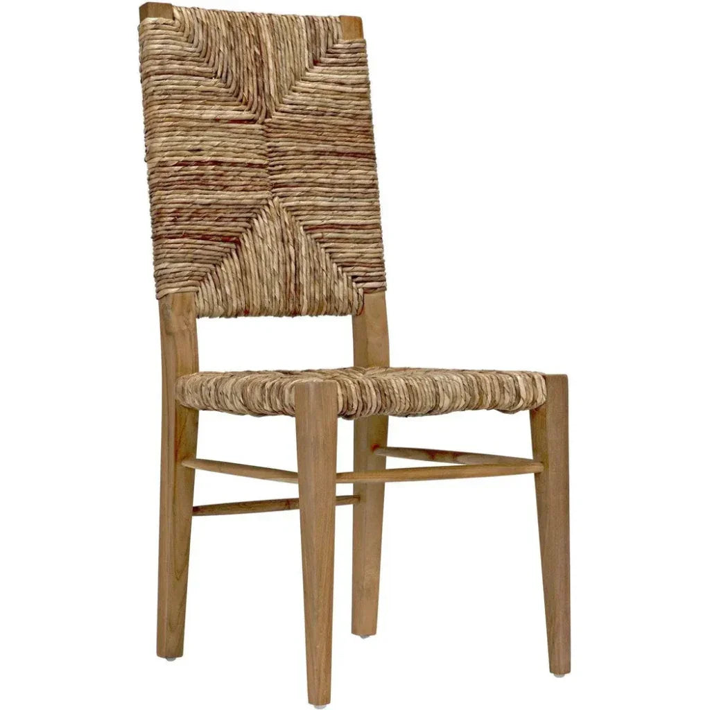 Neva Teak Wood Brown Armless Chair - LOOMLAN - Noir - Accent Chairs