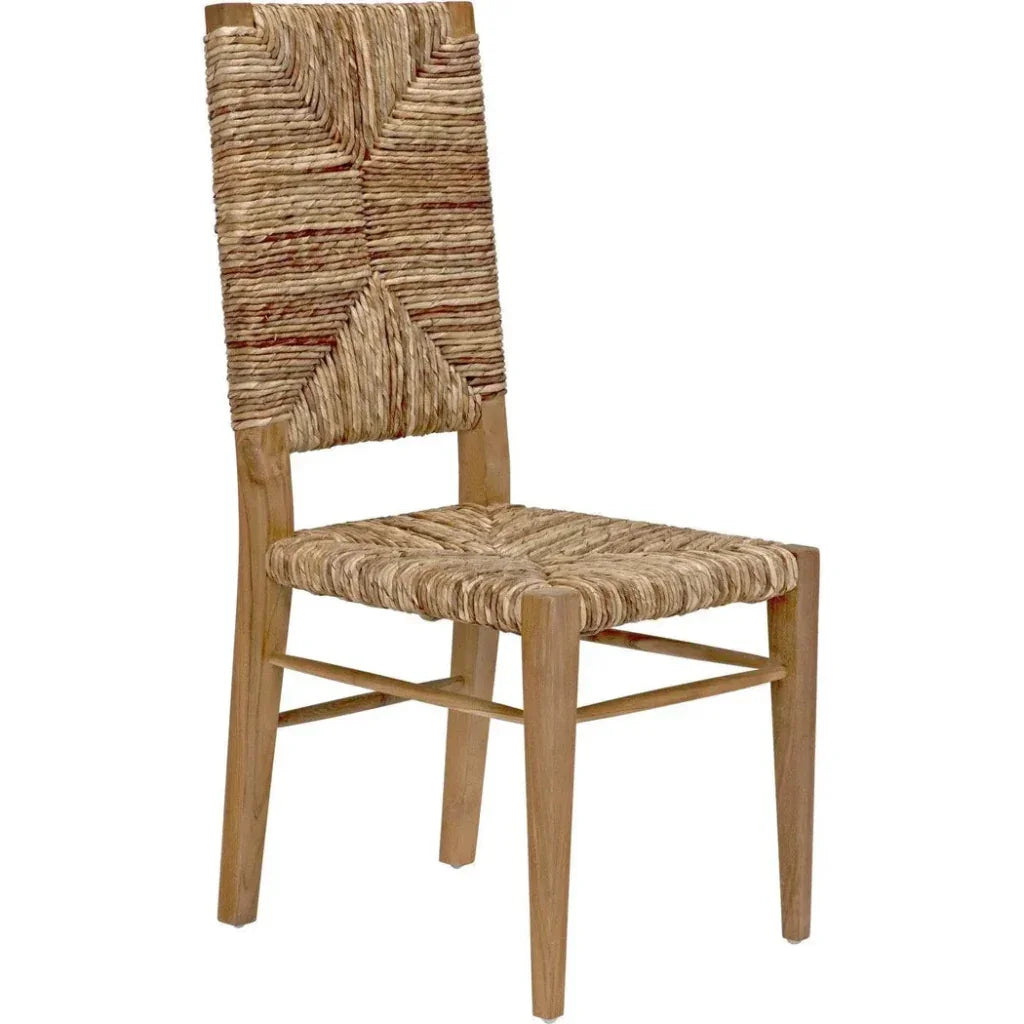 Neva Teak Wood Brown Armless Chair - LOOMLAN - Noir - Accent Chairs