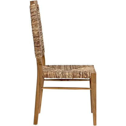Neva Teak Wood Brown Armless Chair - LOOMLAN - Noir - Accent Chairs