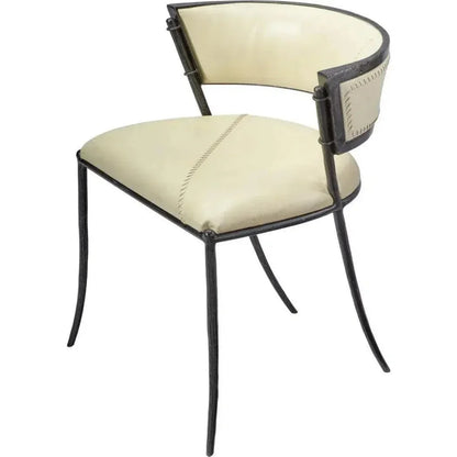 Nevado White Leather Dining Chair Full Grain Leather - LOOMLAN - Jamie Young - Dining Chairs