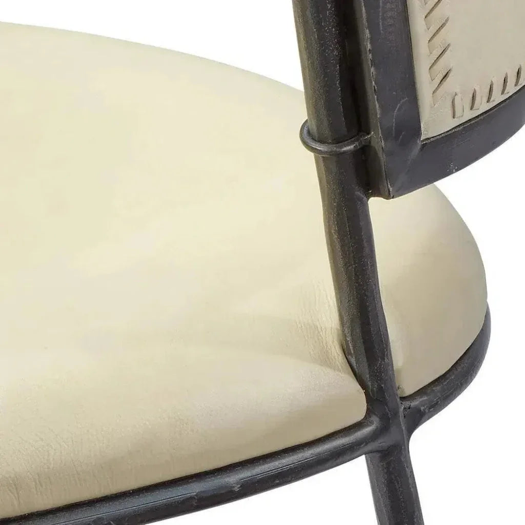 Nevado White Leather Dining Chair Full Grain Leather - LOOMLAN - Jamie Young - Dining Chairs