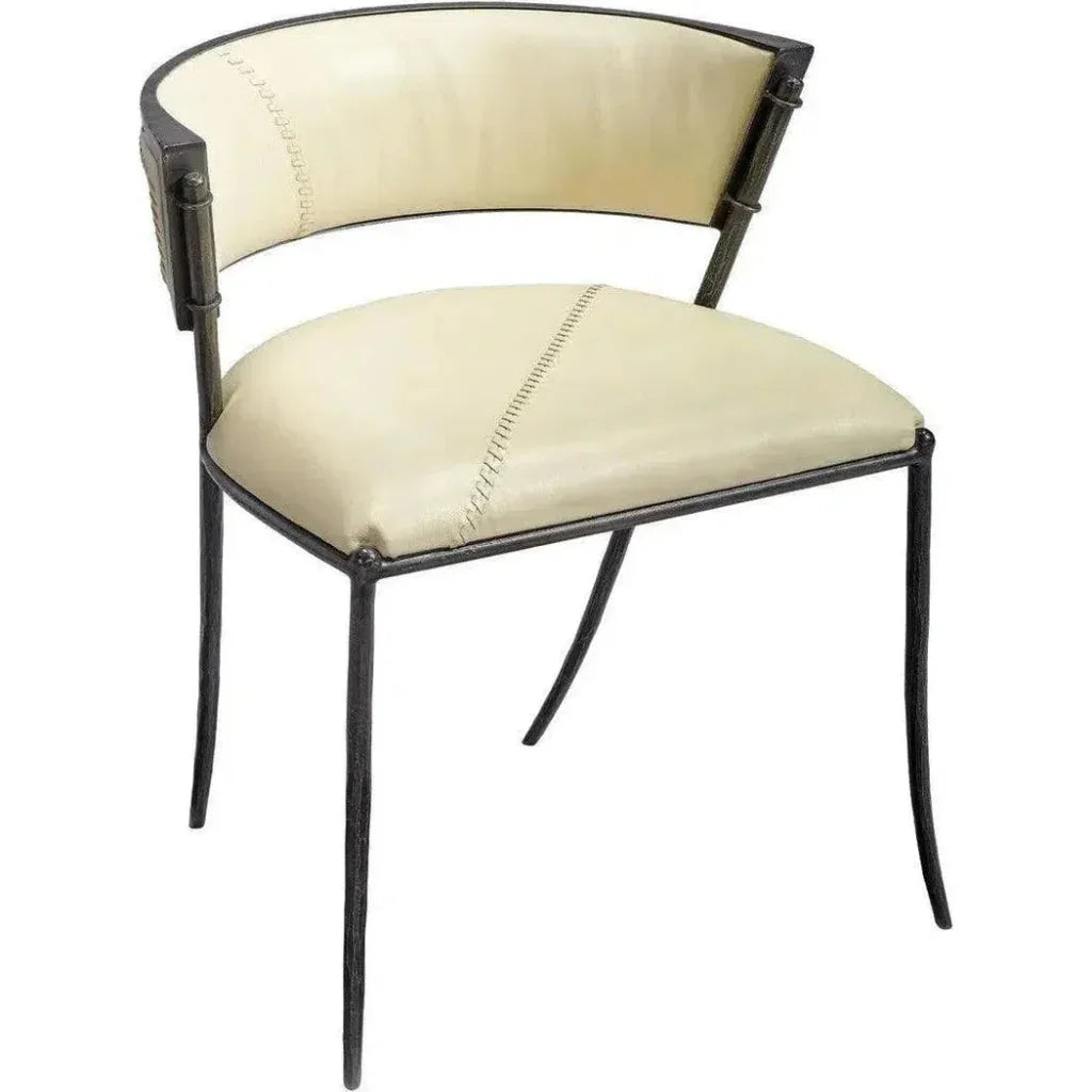 Nevado White Leather Dining Chair Full Grain Leather - LOOMLAN - Jamie Young - Dining Chairs