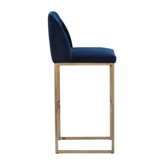 Nevin Velvet Barstool - LOOMLAN - SUNPAN - Bar Stools