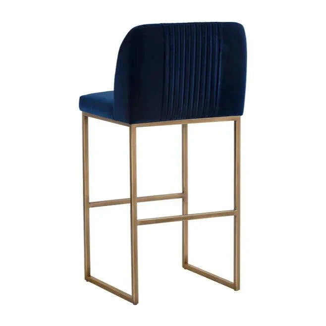 Nevin Velvet Barstool - LOOMLAN - SUNPAN - Bar Stools