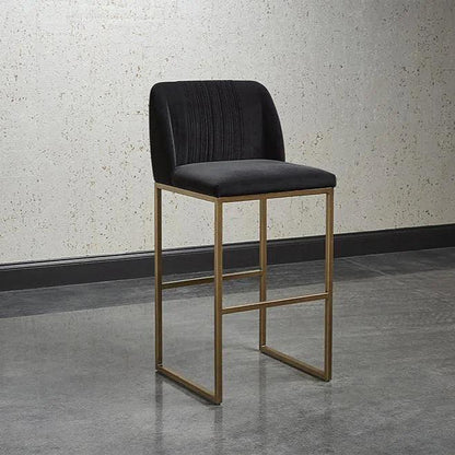 Nevin Velvet Barstool - LOOMLAN - SUNPAN - Bar Stools