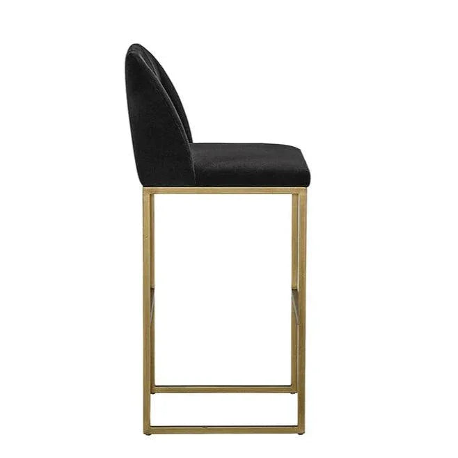 Nevin Velvet Barstool - LOOMLAN - SUNPAN - Bar Stools