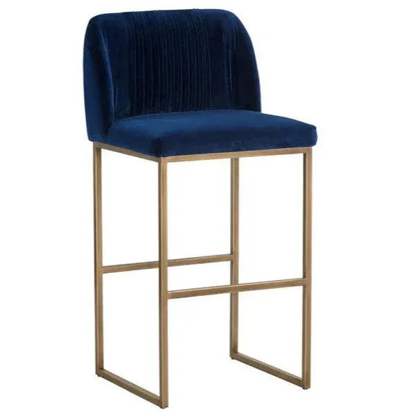 Nevin Velvet Barstool - LOOMLAN - SUNPAN - Bar Stools