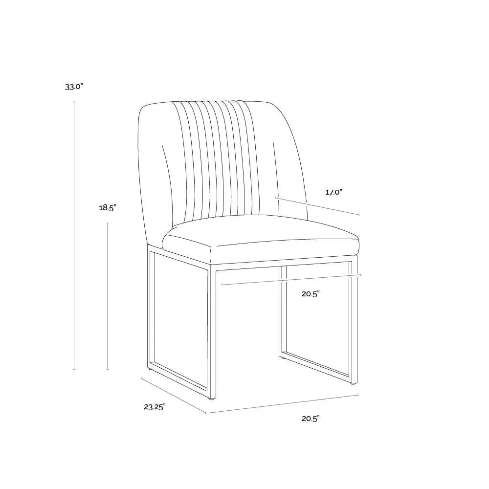Nevin Fabric Armless Dining Chair 2PC - LOOMLAN - SUNPAN - Dining Chairs