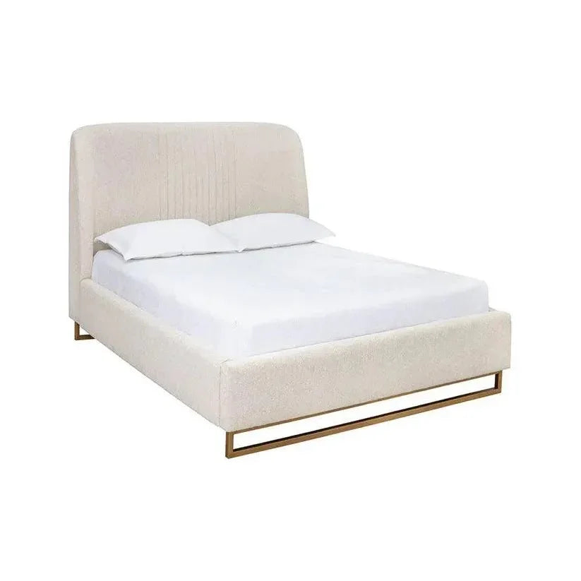 Nevin Velvet Modern Platform Bed - LOOMLAN - SUNPAN - Beds