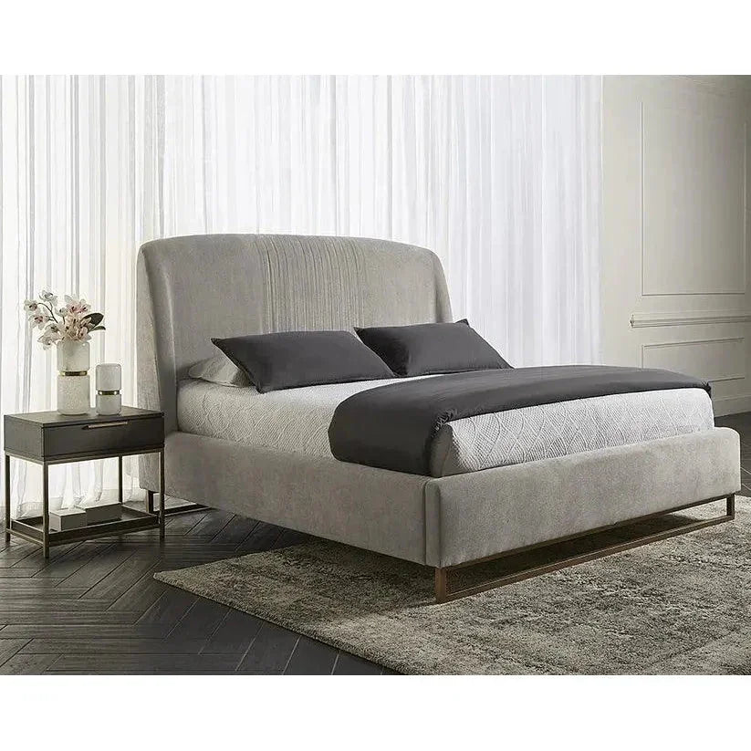 Nevin Velvet Modern Platform Bed - LOOMLAN - SUNPAN - Beds