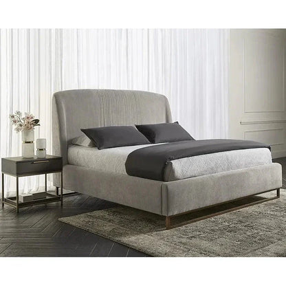 Nevin Velvet Modern Platform Bed - LOOMLAN - SUNPAN - Beds