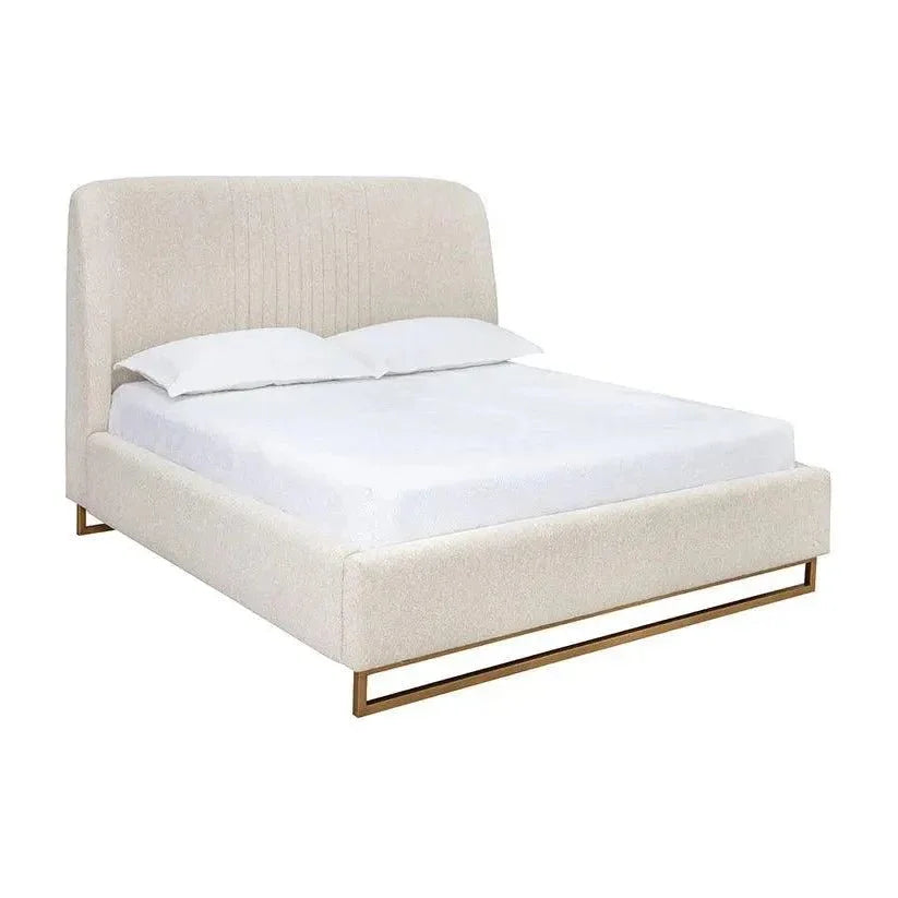 Nevin Velvet Modern Platform Bed - LOOMLAN - SUNPAN - Beds