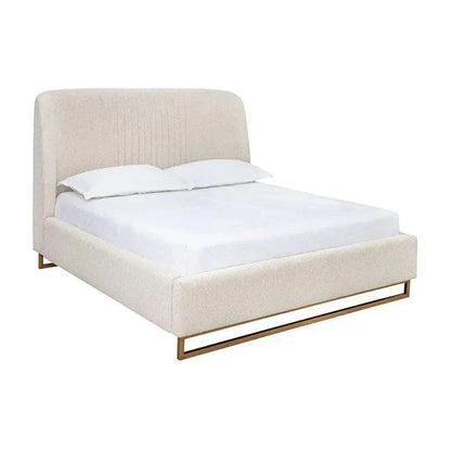 Nevin Velvet Modern Platform Bed - LOOMLAN - SUNPAN - Beds