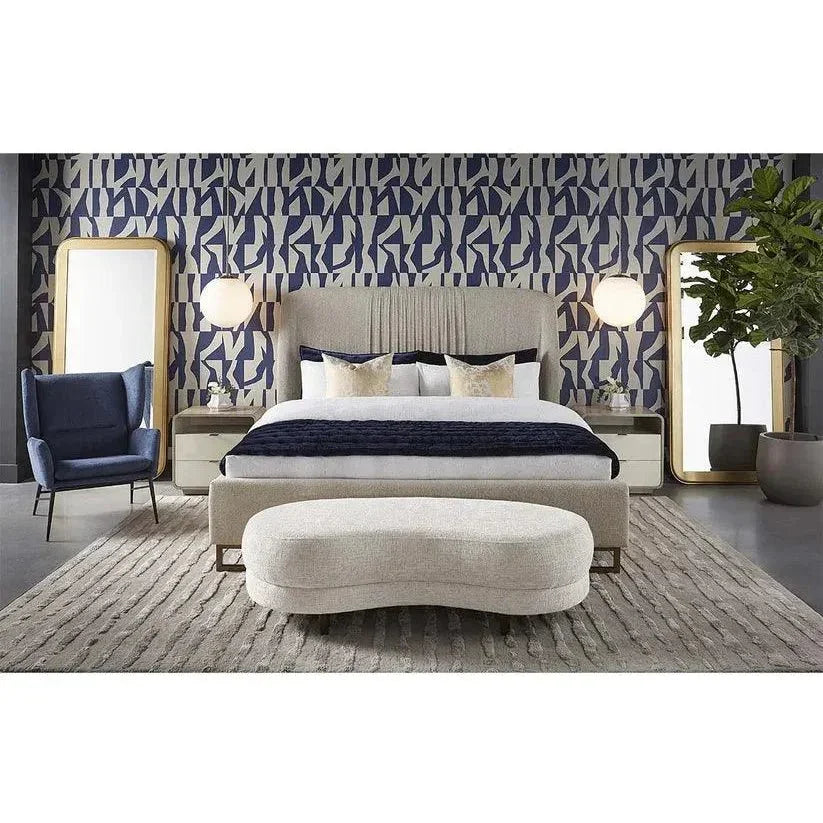 Nevin Velvet Modern Platform Bed - LOOMLAN - SUNPAN - Beds