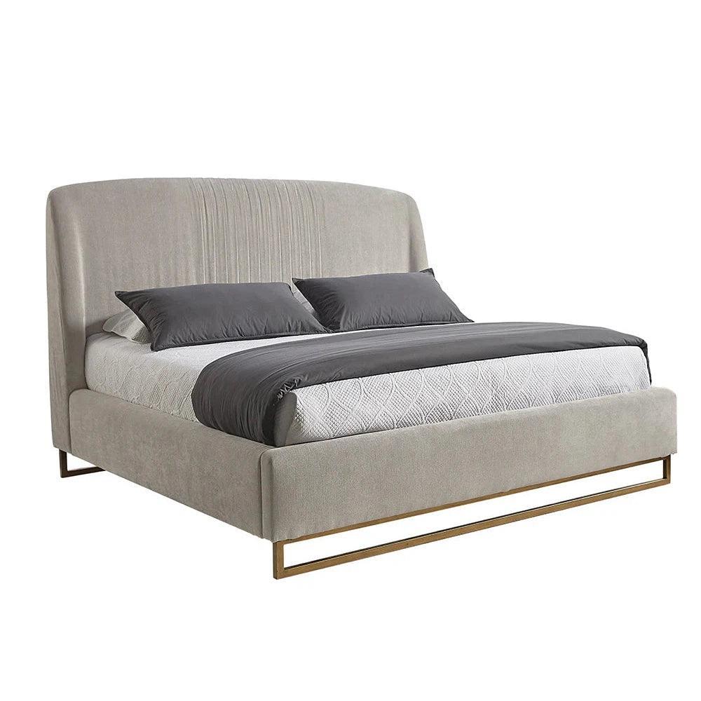 Nevin Velvet Modern Platform Bed - LOOMLAN - SUNPAN - Beds