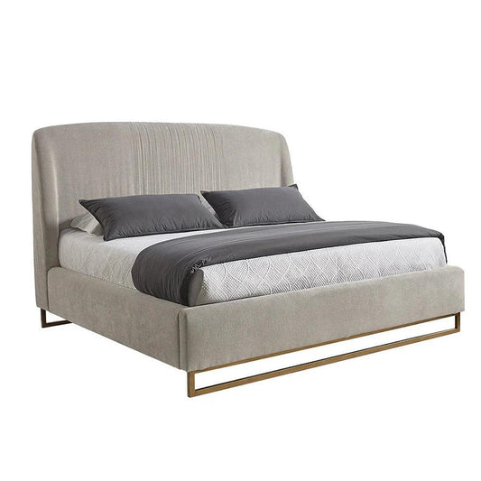 Nevin Velvet Modern Platform Bed - LOOMLAN - SUNPAN - Beds
