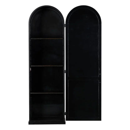 New Tyrol Matte Black Finished Steel Hutch - LOOMLAN - Noir - Etageres