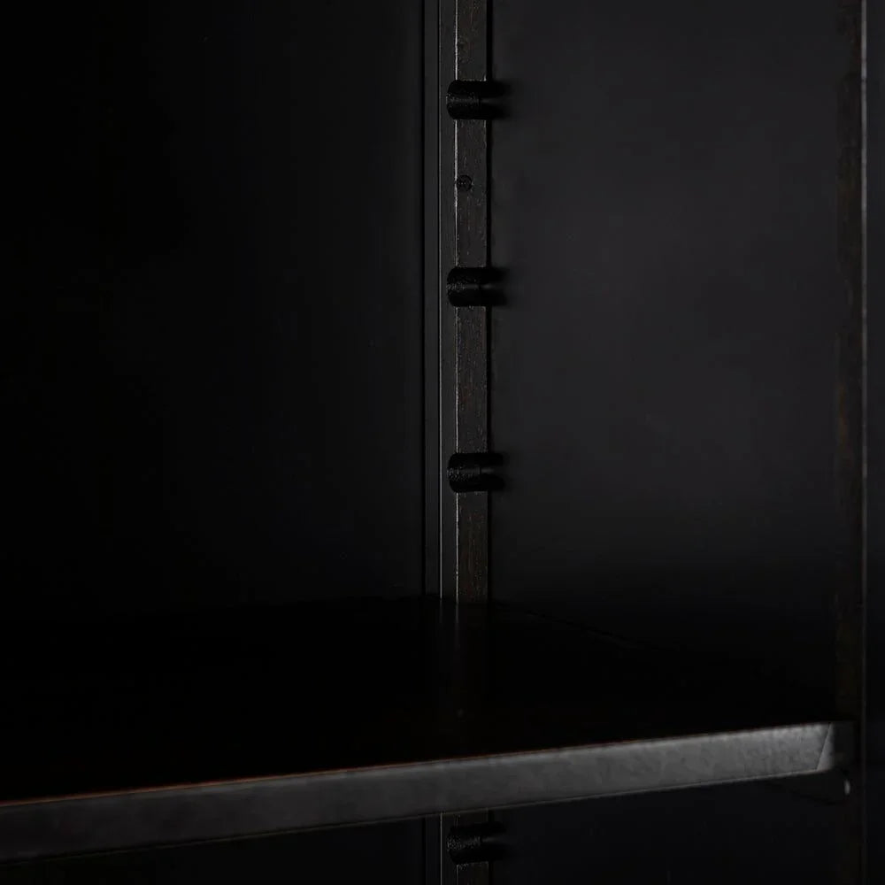 New Tyrol Matte Black Finished Steel Hutch - LOOMLAN - Noir - Etageres