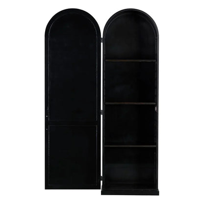 New Tyrol Matte Black Finished Steel Hutch - LOOMLAN - Noir - Etageres