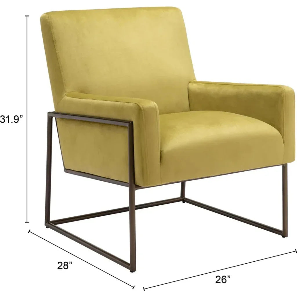 New York Accent Chair Olive Green - LOOMLAN - Zuo Modern - Accent Chairs