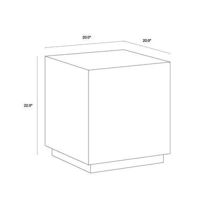 Newbury End Table Concrete Brass Base - LOOMLAN - SUNPAN - Side Tables