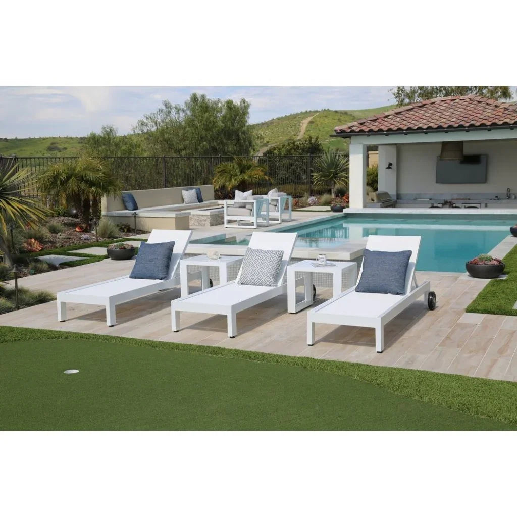 Newport Aluminum Outdoor End Table - LOOMLAN - Sunset West - Outdoor Side Tables