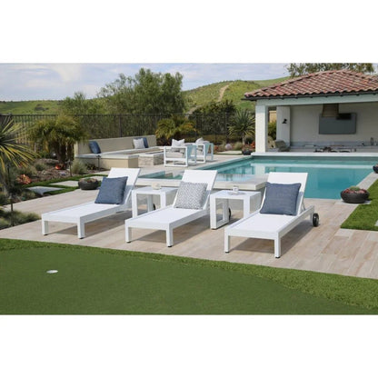 Newport Aluminum Outdoor End Table - LOOMLAN - Sunset West - Outdoor Side Tables