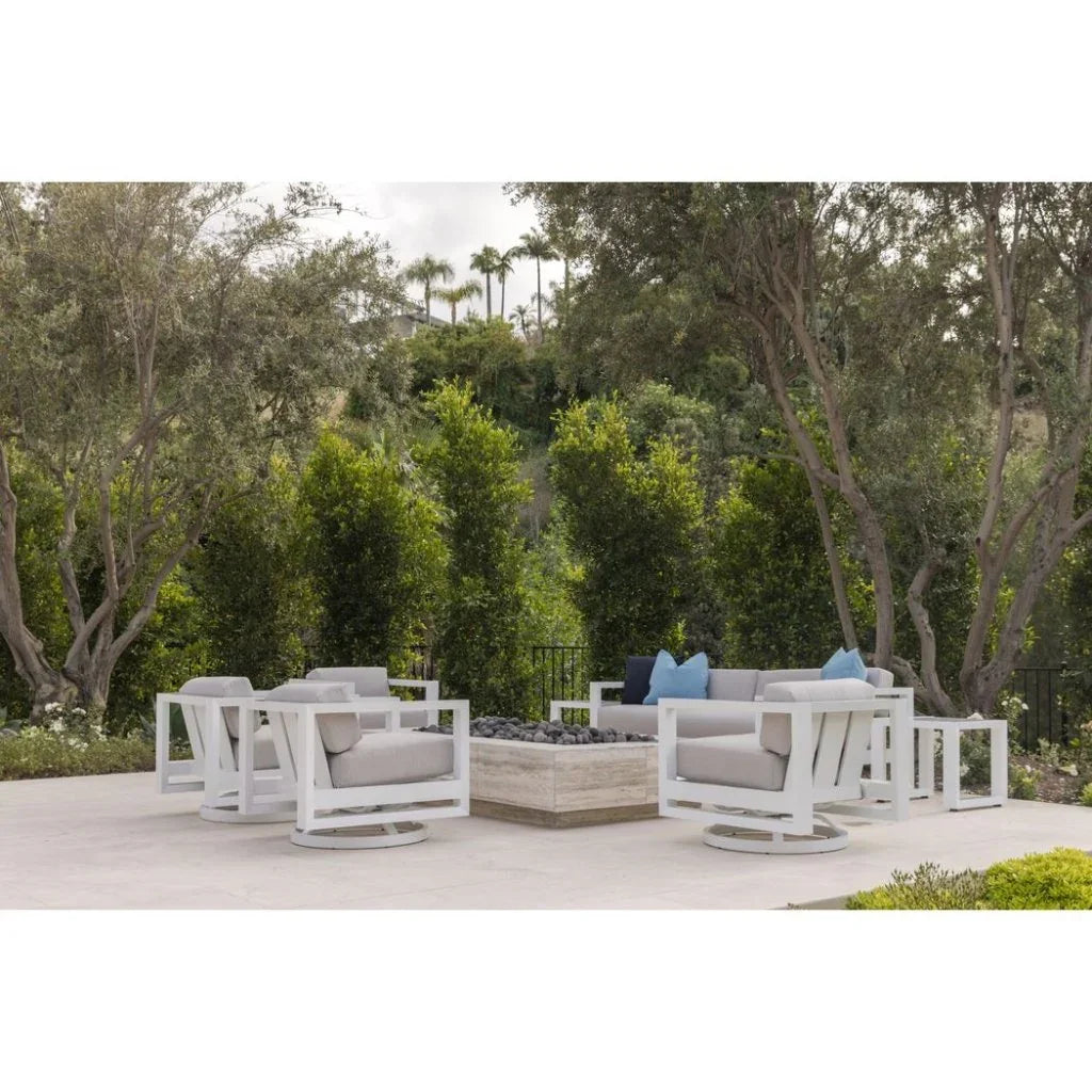 Newport Aluminum Outdoor End Table - LOOMLAN - Sunset West - Outdoor Side Tables