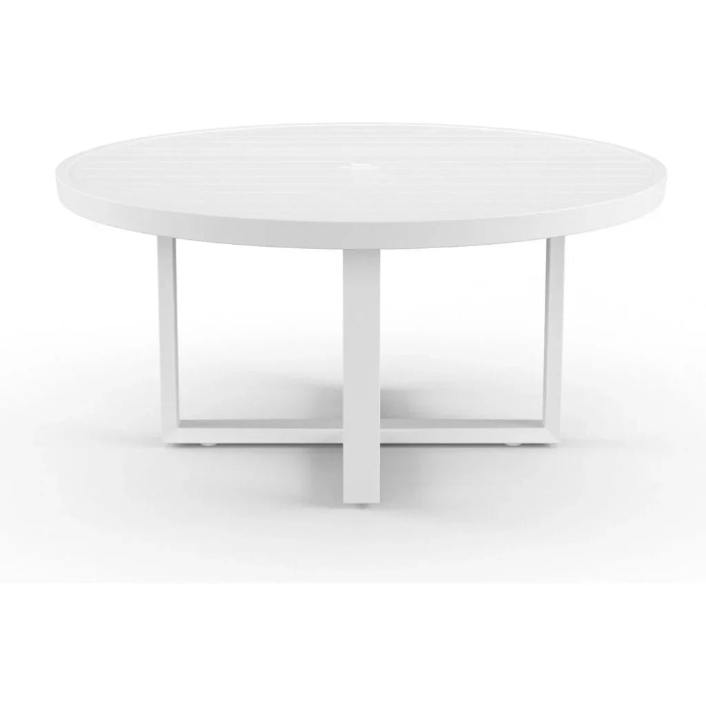 Newport Aluminum Round Outdoor Dining Table-Outdoor Dining Tables-Sunset West-60" Dia-LOOMLAN