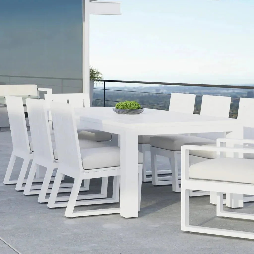 Newport Aluminum Square Outdoor Dining Table-Outdoor Dining Tables-Sunset West-LOOMLAN