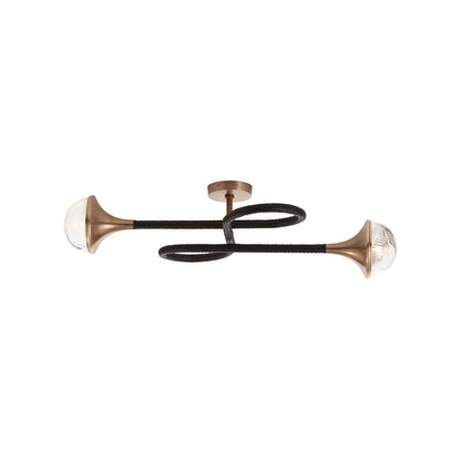 Newton Black Leather Warp Wall Sconce