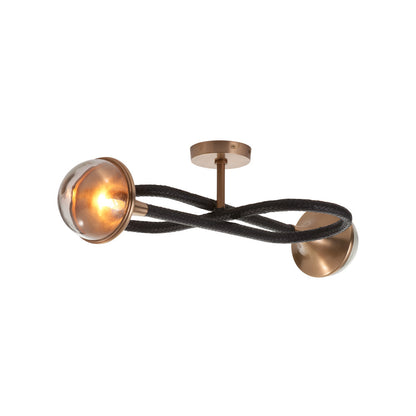 Newton Black Leather Warp Wall Sconce
