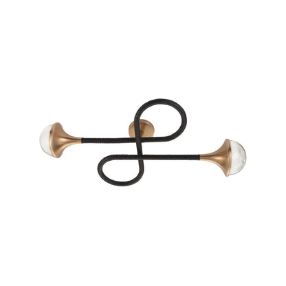 Newton Black Leather Warp Wall Sconce