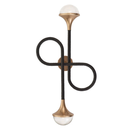 Newton Black Leather Warp Wall Sconce