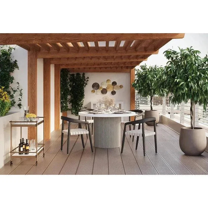 Nicolette Concrete Outdoor Round Dining Table-Outdoor Dining Tables-SUNPAN-LOOMLAN
