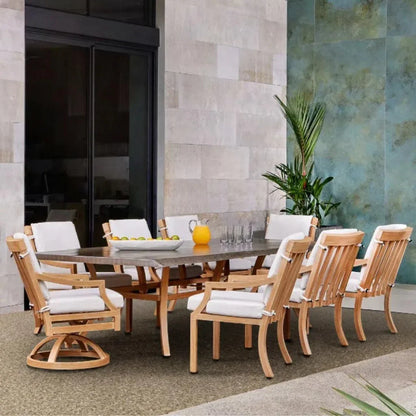 Nicoya Formal Arm Dining Chair Swivel Rocker-Outdoor Dining Chairs-Castelle-LOOMLAN
