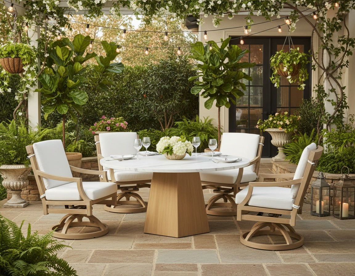 Nicoya Outdoor Round Dining Table-Outdoor Dining Tables-Castelle-LOOMLAN